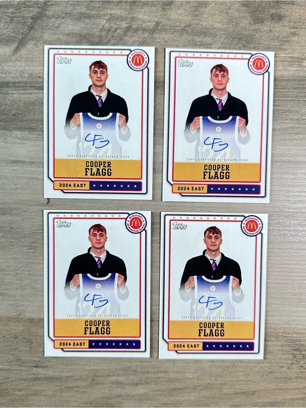Cooper Flagg Lot of (4) Autograph Rookie Topps McDonald’s Novelty Cards.